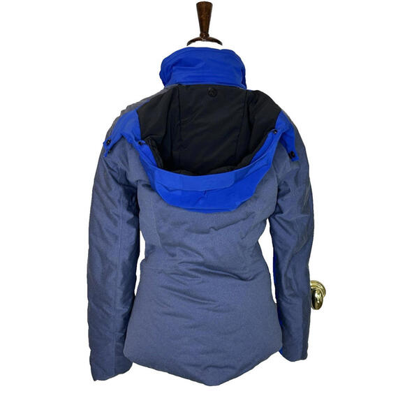 KJUS Nuna Ski Jacket 100% Duck Down Hooded Blue Gray Womens 36/ S Zip Pockets - Picture 2 of 9